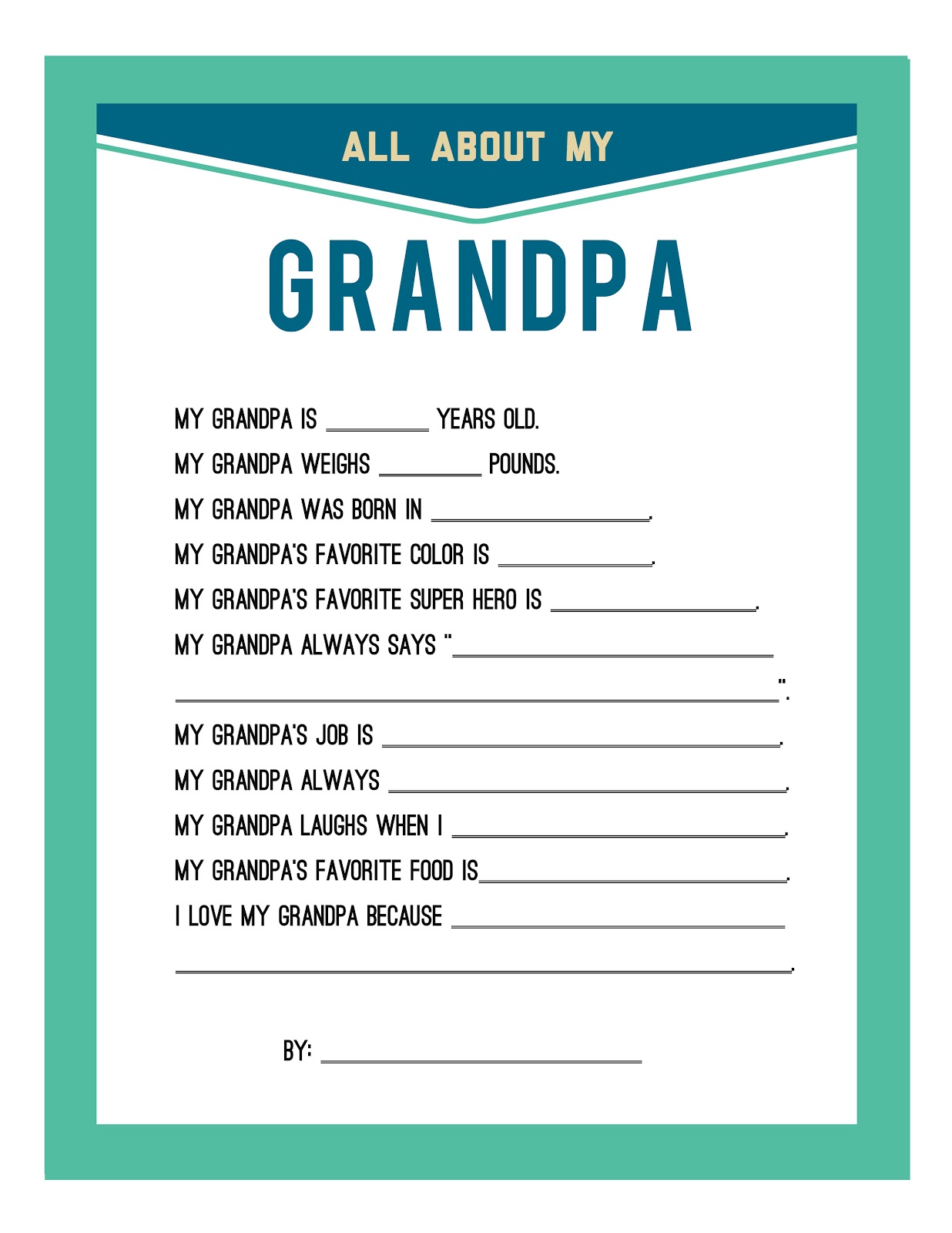 Free Father's Day Printable