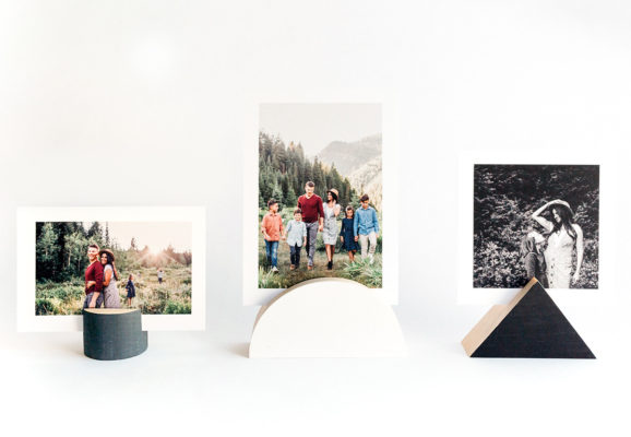 wood shape photo holders