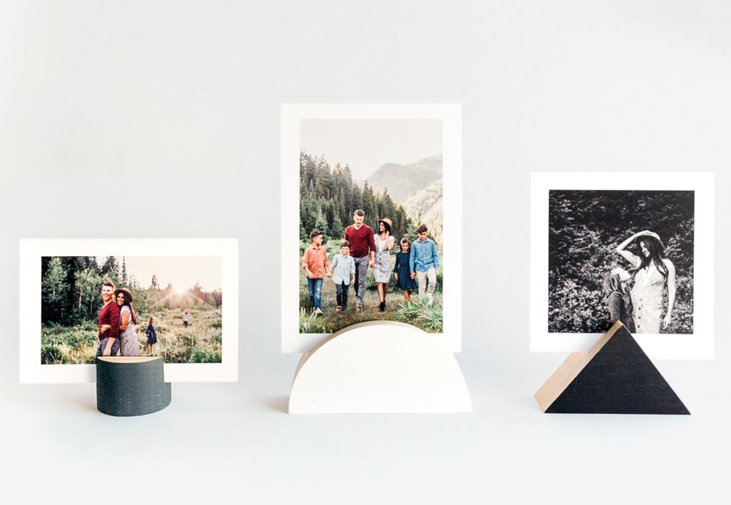 wood shape photo holders