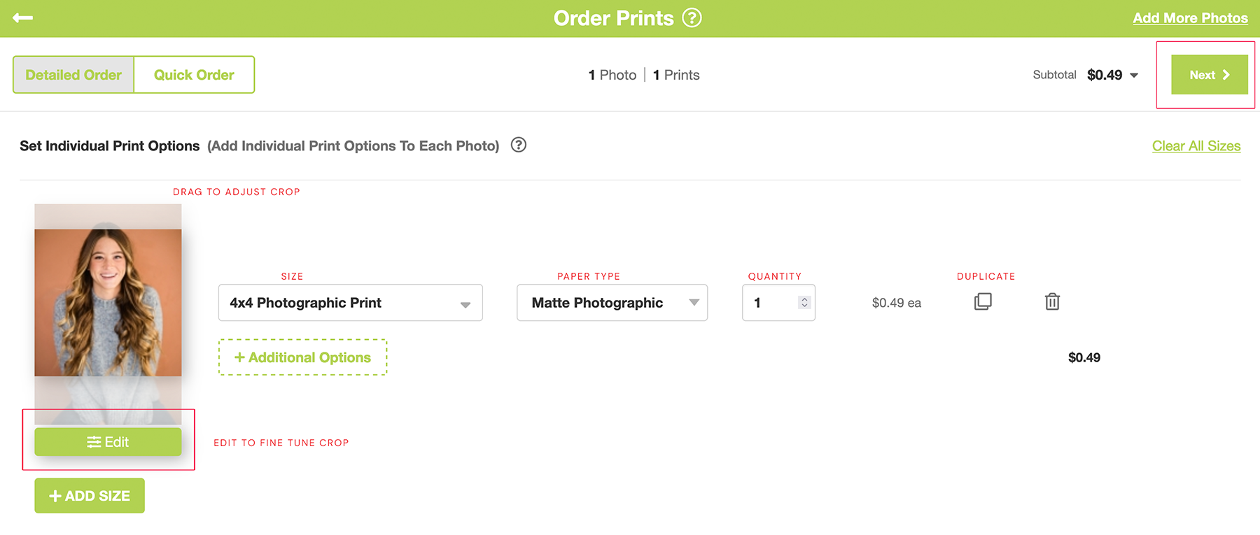 Persnickety Prints Online Photo Cropping