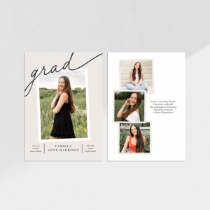 Angled Pic, Grad Graduation Announcement