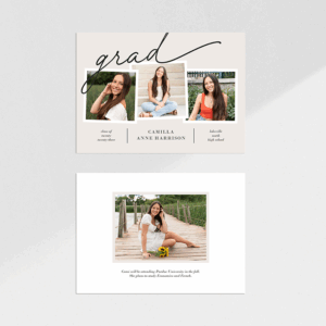 Grad, 3up Graduation Announcement