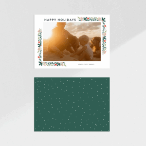 Happy Holiday Holly Corners Holiday Card