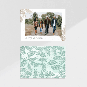 Merry Christmas Leaves Holiday Card