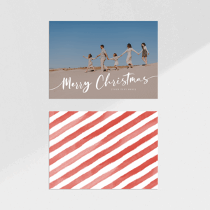 Merry Christmas Script Overlay Holiday Card