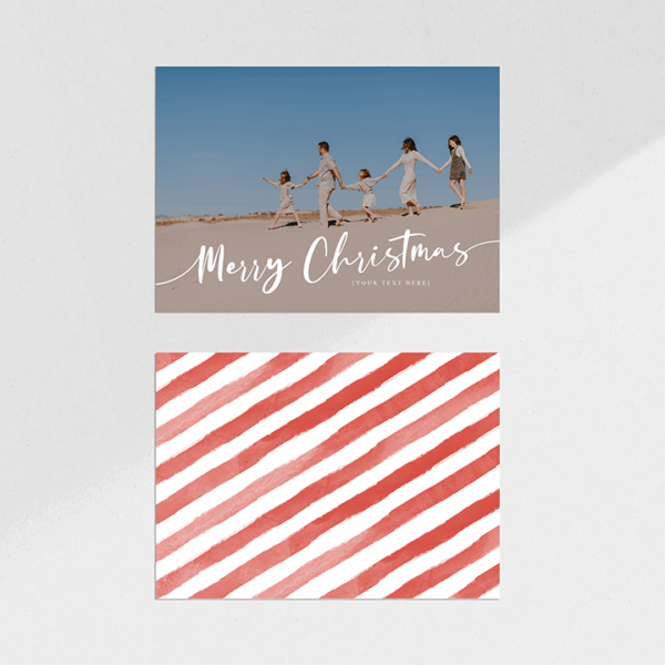 Merry Christmas Script Overlay Holiday Card