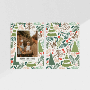 Merry Christmas Trees Holiday Card