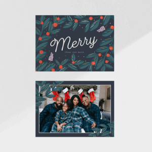 Merry Holly Holiday Card