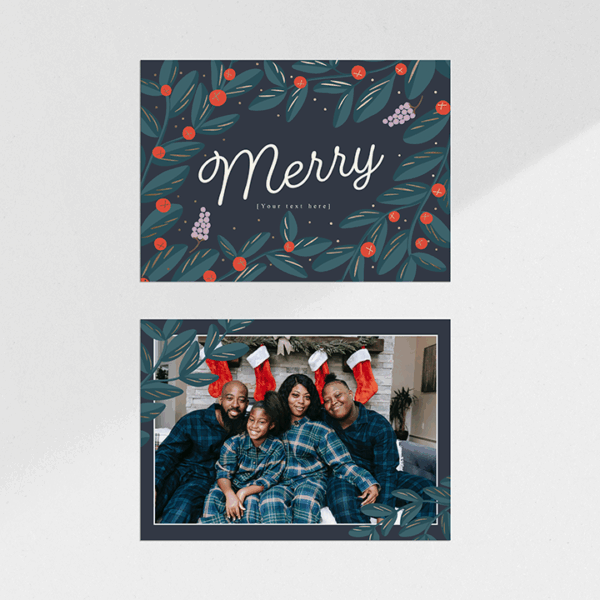 Merry Holly Holiday Card