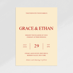 Minimalist Cream and Red