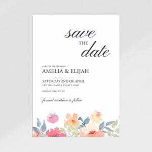 Pastel Painted Floral Save the Date