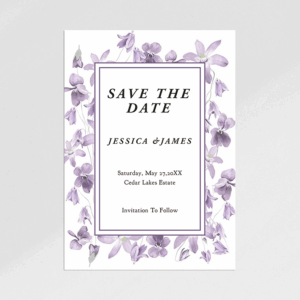 Purple Clematis Save the Date