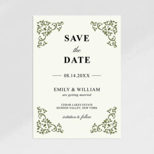 Sage Scroll Save the Date