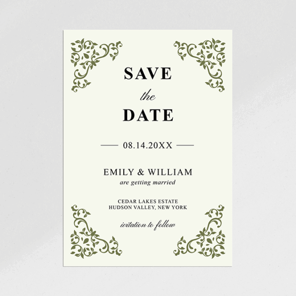 Sage Scroll Save the Date