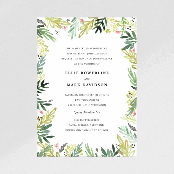 Watercolor Leaf Frame