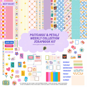 Postcards and Petals Weekly Scrapbook Kit
