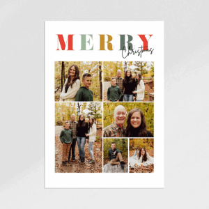 Merry Collage 6 Photo Christmas Card