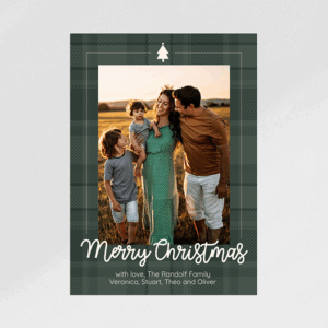 Plaid Olive Christmas Card