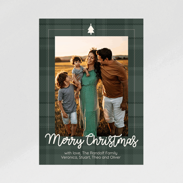 Plaid Olive Christmas Card