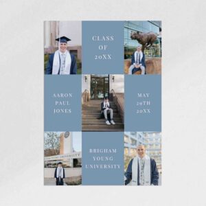 Blue Graduate Graduation Announcement