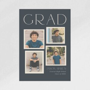 Dark Blue Collage Graduation Announcement