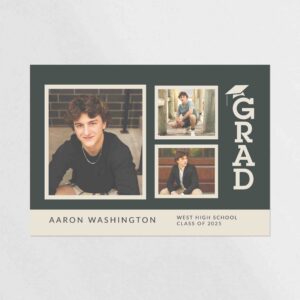 Green and Beige Graduation Announcement