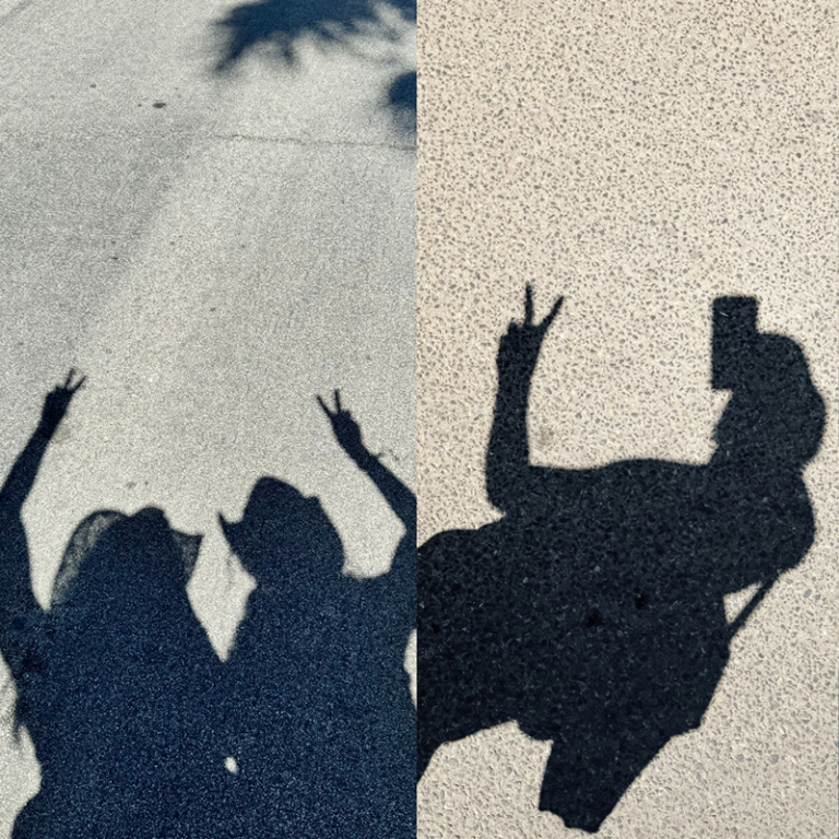 Peace Sign Shadow Pose - 1